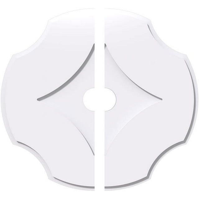 Ekena Millwork CMP32PL2-04000 32 Po OD x 4 Po ID Carré Percival Architectural Grade PVC Médaillon de Plafond Contemporain - 2 Pièces