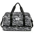 thumbnail image 1 of Animal Pattern Shoulder Bag Travel Storage Bag Zebra Black, 1 of 6