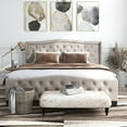 thumbnail image 5 of Furniture of America Hillcrest Tufted Fabric Ivory Full Kids Bed, 5 of 8