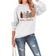thumbnail image 1 of Sudadera con capucha navideña Mangas largas Patrón de árbol Tipo suelto Cómodo jersey con bolsillo frontal Blanco M, 1 of 4