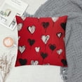 thumbnail image 2 of COMIO  Valentines Pillow Covers 18x18 Red Black Cream Love Hearts Decor Throw Pillows Case for Couch Anniversary Indoor Outdoor Decorative Cushion Cases for Sofa Bed Decorations, 2 of 5