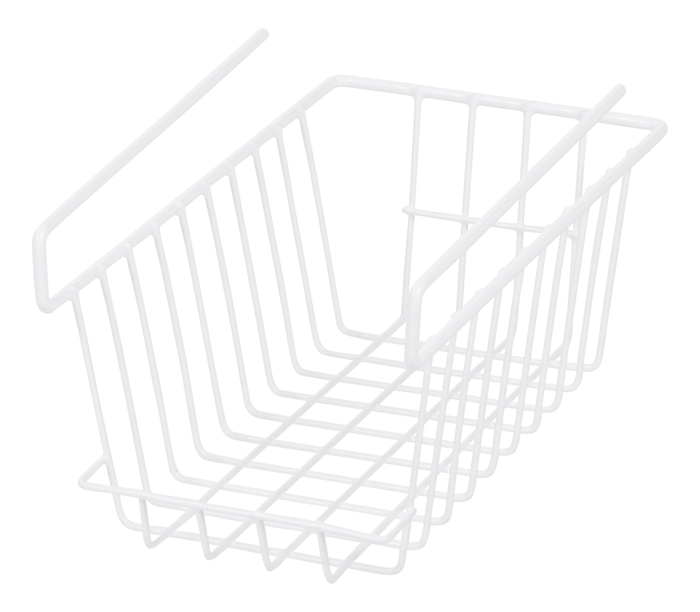 IRIS USA, Small Under Shelf Wire Basket, White, 1 Pack