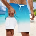 thumbnail image 2 of IWRICH Men's Big and Tall Swimming Trunks with Compression Liner 2 in 1 Swim Shorts with Pockets Sky Blue XL, 2 of 4