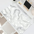 thumbnail image 4 of NEONWE Topographic Gaming Mouse Pad, Modern Abstract Geometric Lines Large Desk Mat, with Non-slip Base Stitched Edge Minimalist Keyboard Mat for Work Game Office Home, 31.5 X 15.75 Inch,White, 4 of 6