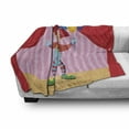 thumbnail image 2 of Clown Soft Flannel Fleece Blanket, Nursery Themed Graphic of Whimsical Entertainer Man on Stage with Balloons, Cozy Plush for Indoor and Outdoor Use, 50" x 60", Dark Pink Multicolor, by Ambesonne, 2 of 5