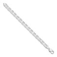 thumbnail image 2 of Auriga Fine Jewelry 925 Sterling Silver Rh-plated 9.5mm Flat Anchor 8inch Chain Bracelet for Women, 2 of 5