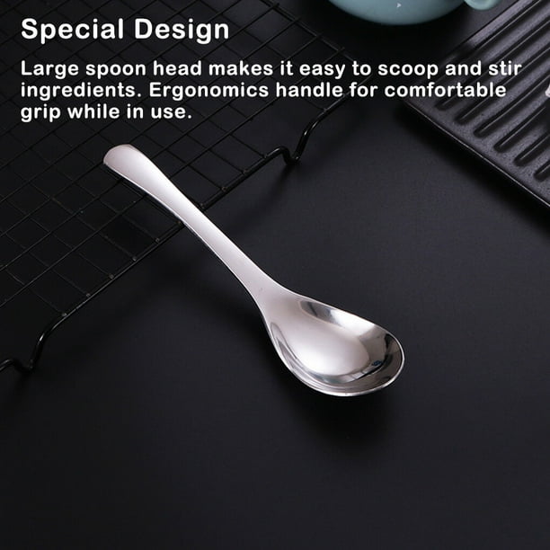 5 Pieces Stainless Steel Soup Scoop for Ice Spoon Spoon Fine Capacity Rice  Scoop Dinnerware Ice Cream Salad Soup Long Handle Home Gadgets 