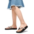 thumbnail image 6 of Women Beach Sandals Lightweight Flip Flops Non Slip Summer Thong Sandals with Arch Support Weave Rainbow US 9, 6 of 7