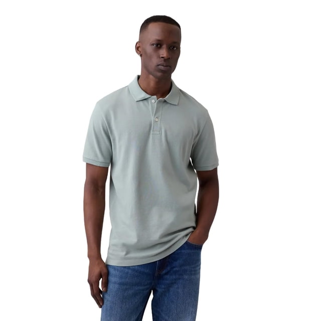 Polo GAP para hombre de piqué elástico color verde iceberg talla XXL