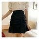 thumbnail image 4 of Minifalda fruncida con volantes, cintura alta, corte A, suave, elegante, a la moda, corta, con volantes fruncidos, ajustada, negra, talla S, 4 of 13