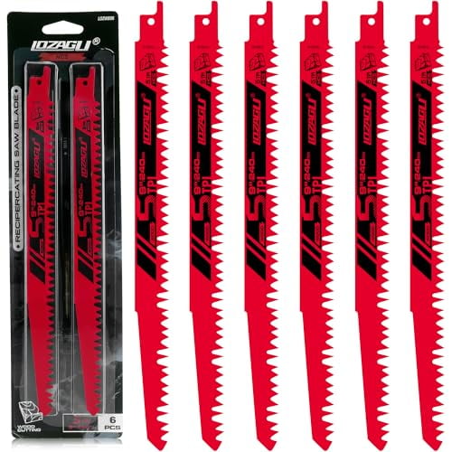9-Inch Wood Pruning Reciprocating Saw Blades, 6-Piece, 5TPI Wood Saw Blades$$Tools & Hardware Other