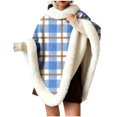 thumbnail image 2 of Miqool Flannel Poncho for Women Casual Blanket Warm TV Shawl Winter Coat Sweater Cape, 2 of 6