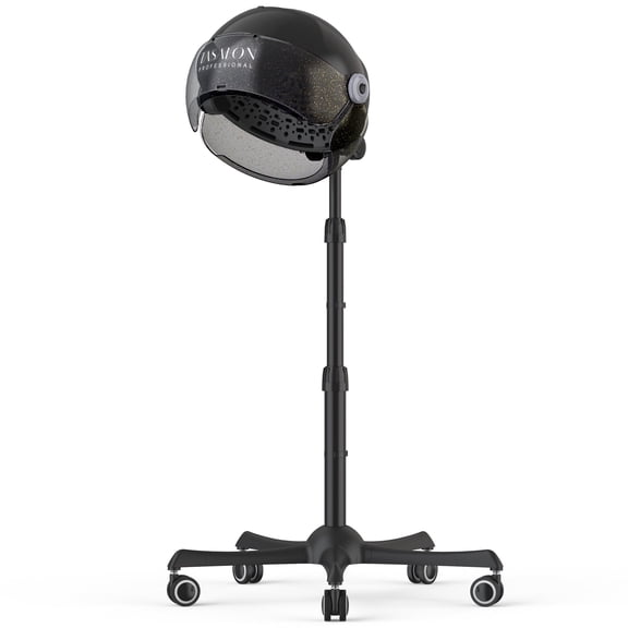 TASALON 1875W Ionic Hood Hair Dryer with Adjustable Stand, 3 Temperature Settings, Rolling Wheels, and Timer, Black
