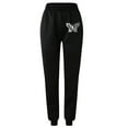 thumbnail image 5 of Sweatpants for Women Print High Waisted Comfy Lounge Jogger Cinch Bottom Pants Baggy Workout Trousers with Pockets, 5 of 5