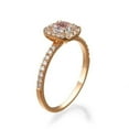 thumbnail image 2 of 1.50 carat Emerald Cut Morganite and Diamond Halo Engagement Ring in 10k Rose Gold, 2 of 2