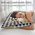 thumbnail image 5 of Gnomes Sunflowers Throw Pillow Covers, Pastoral Botanical Black White Plaid Wooden Soft Breathable Pillow Cases with Invisible Zipper, Standard Pillowcases for Couch Bed Sofa Chair 20x26 Inches, 5 of 9