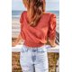 thumbnail image 3 of ABPHQTO Blusa de mujer con mangas abullonadas fruncidas con estampado de lunares, 3 of 5