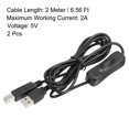 thumbnail image 2 of Unique Bargains 2 Meter USB Male to USB B/M USB Printer Cable with ON/Off Switch Black 2 Pack, 2 of 5