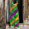 thumbnail image 2 of Moxiu Mardi Gras Overalls for Women Sparkly Sequin Glitter Sleeveless Wide Leg Pants Jumpsuits Carnival Party Bib Overalls 2025 Purple,M, 2 of 4