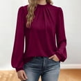 thumbnail image 4 of Weiqiqre Womens Fall Clothes Mock Neck Tops Pleated Front Blouses Dressy Casual Fall Clothes 2025 Fashion, 4 of 5