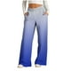 thumbnail image 2 of Puntoco Pantalones De Pierna Ancha Con Cordón Y Estampado Geométrico De Moda Para Mujer Azul L, 2 of 5