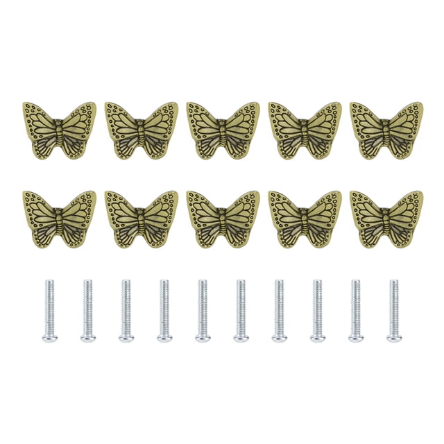 Drawer Handle Starfish Butterfly Alloy Single Hole Modern Style Pull for Drawer Cabinet WardrobeGreen Bronze