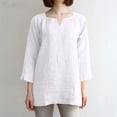 thumbnail image 2 of Oalirro White Womens Long Sleeve Tops Dressy V Neck Solid Womens Blouses Casual Summer, 2 of 6