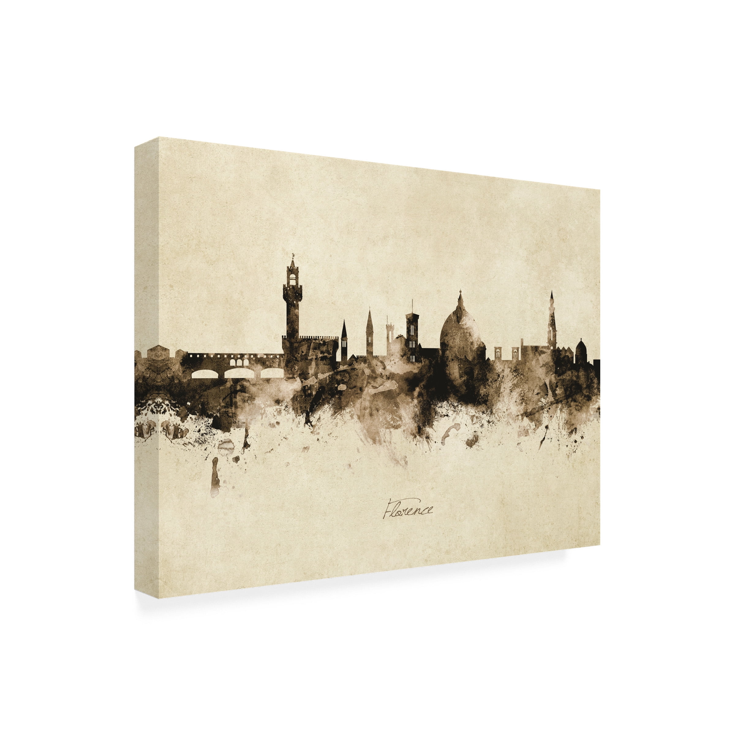 Michael Tompsett 'Florence Italy Skyline Vintage' Canvas Art