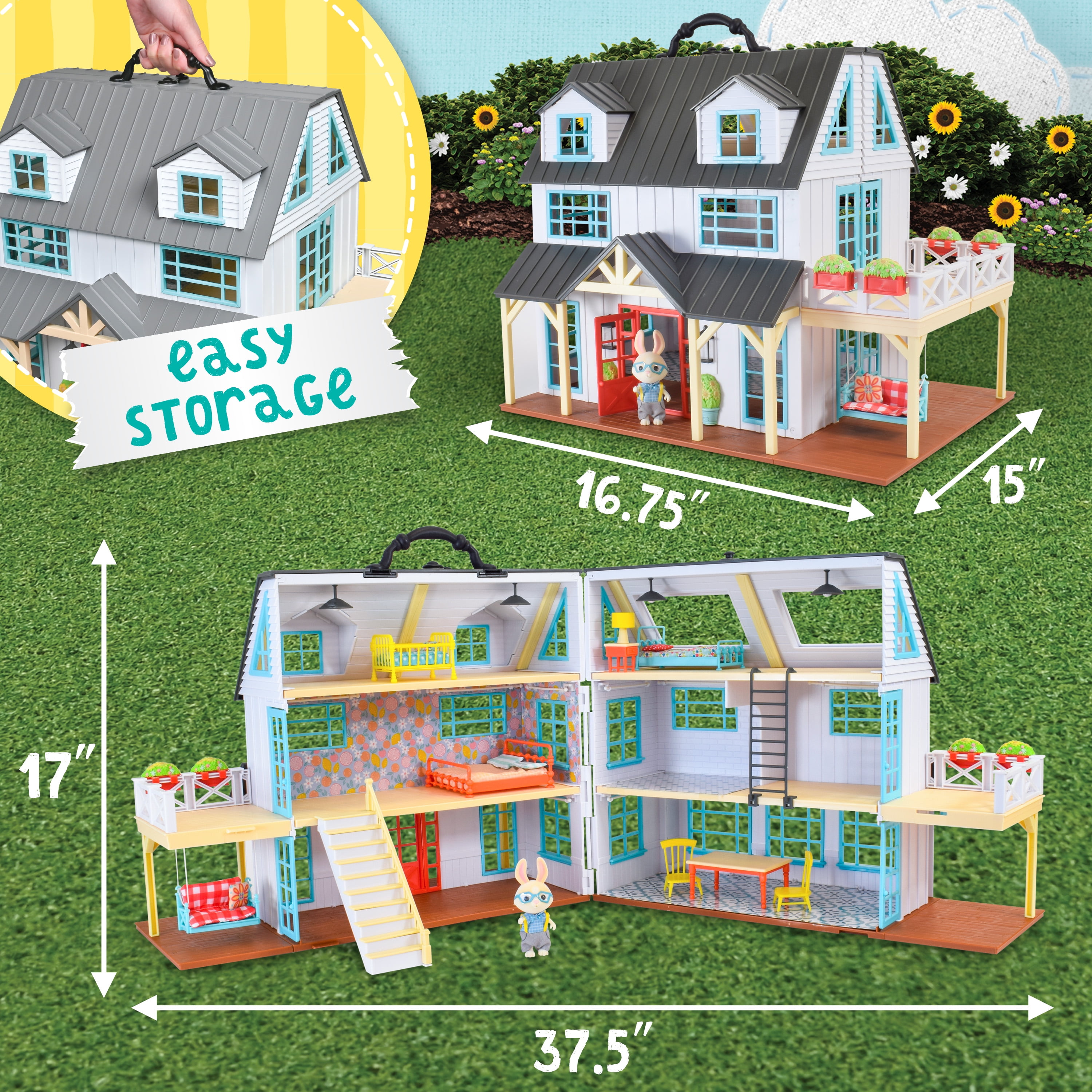 Honey Bee Acres Buzz by Farmhouse Doll Playset & Mini Figure, 25 Pieces, Children Ages 3+  (图4)