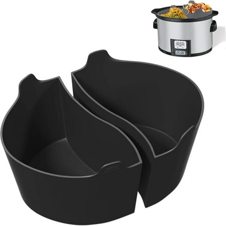 

Lystmrge Silicone Slow Cooker Divider Liners Compatible With & Beach 6 Slow Cooker /Reusable Slow Cooker Accessories Cooking Liner For Most 68 Oval Shape Slow Cooker Food Storage Black
