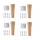 thumbnail image 1 of Patas de Muebles de Madera Rectas de 15 cm, 4 Piezas Patas de Mesa Redondas de Madera Natural con Tornillos y Protector de Piso para Muebles de Bricolaje Sofá Sillón Sofá Cama Silla, 1 of 4