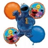Cookie Monster Balloon Bouquet 5pc - Sesame Street