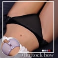 thumbnail image 4 of Bragas de encaje abiertas para mujer, ropa interior Sexy erótica de cintura baja con lazo transparente, bragas de malla hueca transpirables, lencería 2023, 4 of 4