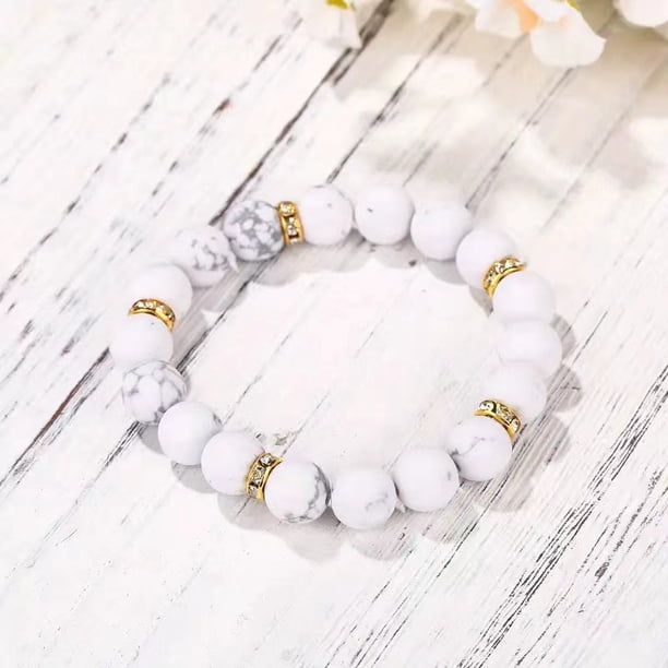 Pulsera de ocho planetas con piedra de estrella de la guarda y polvo esmerilado, pulsera de cuentas de cebra, joyería europea y americana