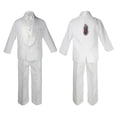 thumbnail image 3 of New Born Baby Boy Teen Christening Communion Formal White Paisley Suit Silver or Gold Guadalupe Virgin Mary Maria On Back SM-20, 3 of 4