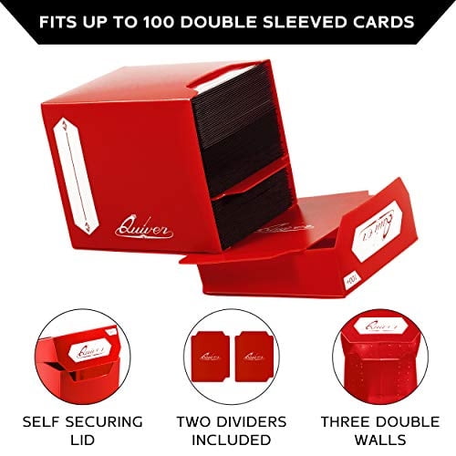 Carcaj Tiempo TCG Paquete de Tarjetas de Tamaño Estándar ~ 100+ Bloque de Baraja Rojo con Quiver Time Quiver Time