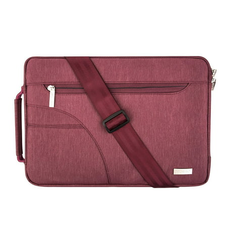 Polyester Fabric Sleeve Case Cover Laptop Shoulder Briefcase Bag for 13-13.3 Inch MacBook Pro, MacBook Air, Ultrabook Netbook Tablet, Wine
