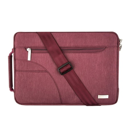 Polyester Fabric Sleeve Case Cover Laptop Shoulder Briefcase Bag for 13-13.3 Inch MacBook Pro, MacBook Air, Ultrabook Netbook Tablet, Wine (Best Office Bags For Men)