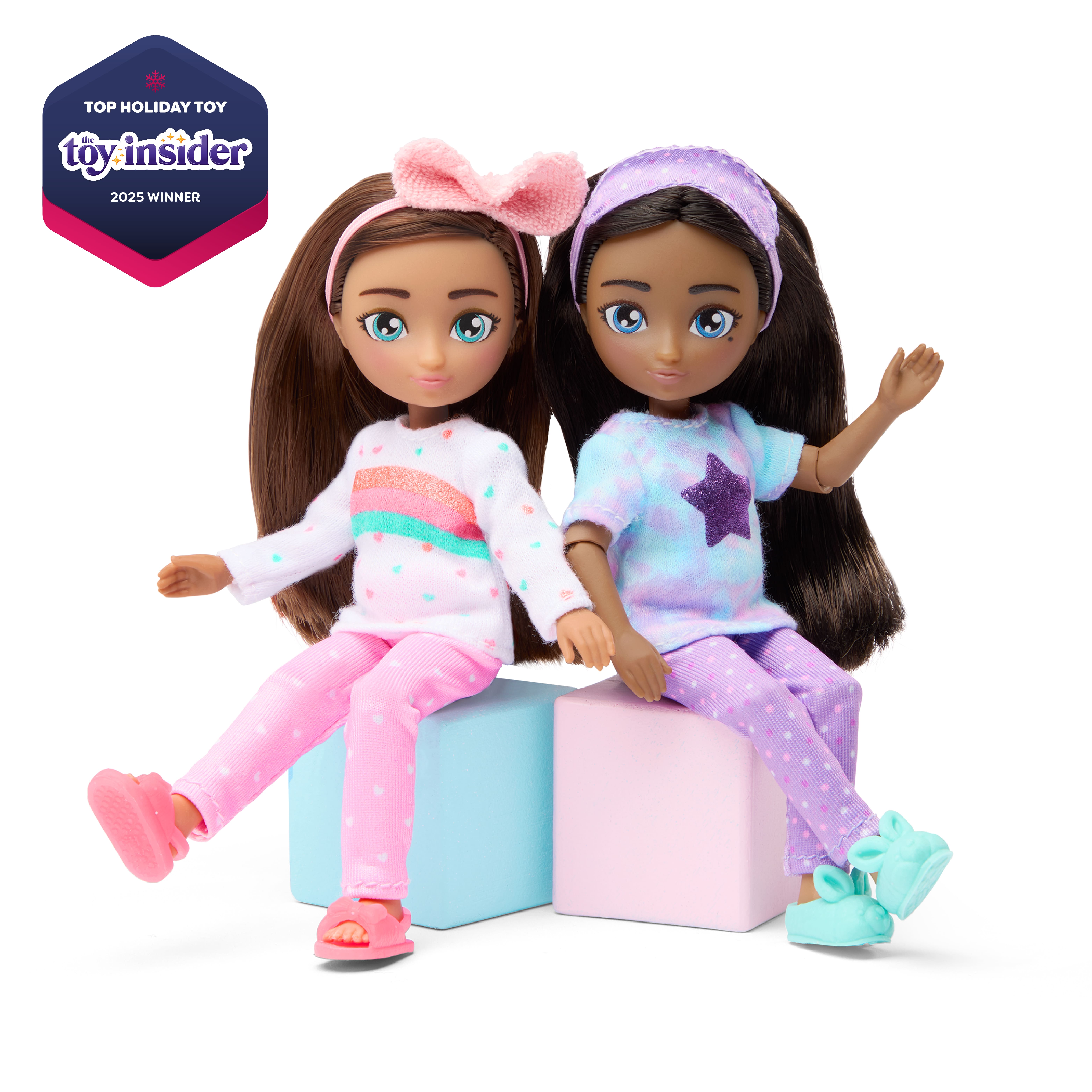 Hey Bestie Mia & Zoe Slumber Party Set of 2 Bendable Dolls photo 2