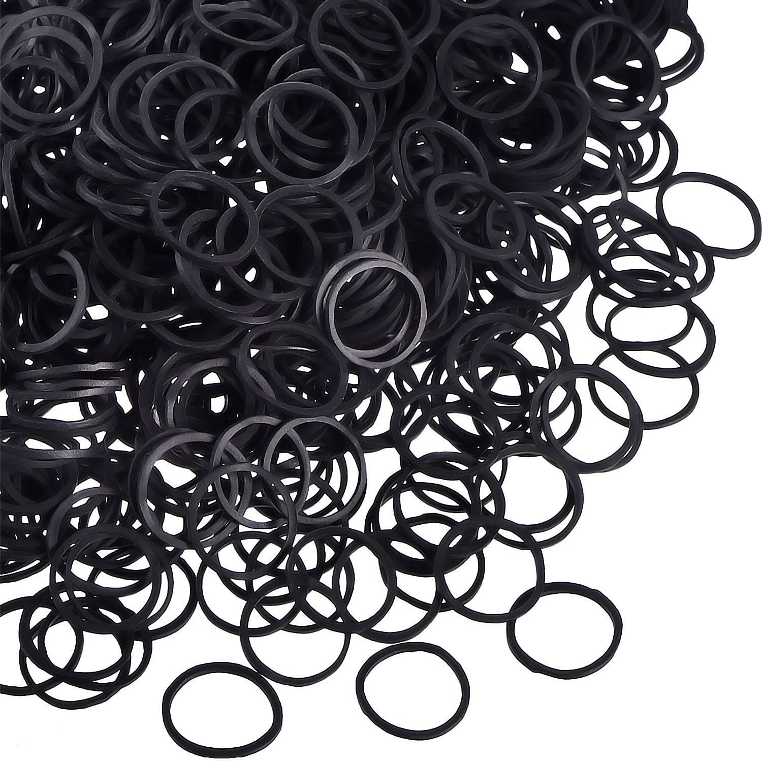 Brussels08 1000Pcs Mini Rubber Bands Hair Tie Small Braiding Bands Mini Hair Elastic Bands Ponytail Holder Hair Ropes Rings for Girls Black