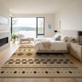 thumbnail image 3 of ODIKA 9'x12' Beige Geometric Espresso Design Washable Area Rug Intricate Inspired Pattern Motif Non-Shedding, Easy Care for Master Suite, California King, Under Bed, 3 of 7