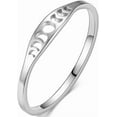 thumbnail image 4 of Stainless Steel Moon Phase Crescent Weddng Statement Promise Anniversary Band Ring, 4 of 6