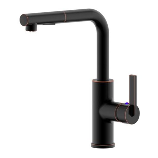 Ultra Faucets UF13705 Hena Collection Single-Handle Kitchen Faucet with Pull-Out Spray, Oil Rubbed Bronze
