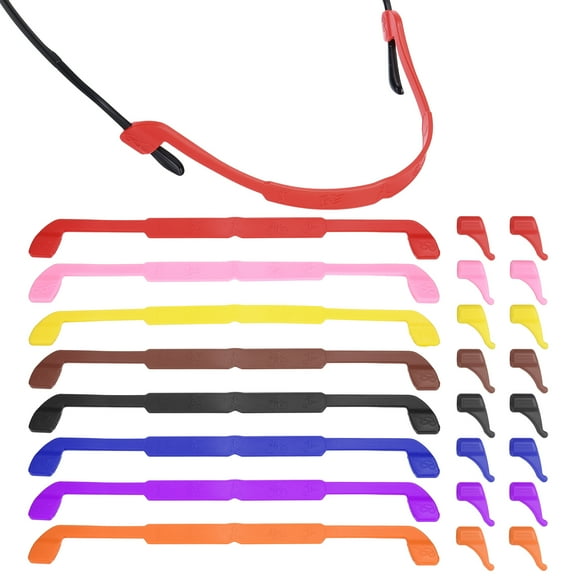 Glasses Strap 8Pcs Silicone Sports Eyeglass Strap Sunglasses Holder Elastic Sunglasses Eyewear Retainer with Ear Grip for Men Women, Multicolor