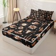 thumbnail image 2 of Homewish Vintage Cowboy Boots Zipper Full Size Comforter Sets with Fitted Sheet and 2 Pillowcases,Retro Floral Cactus Zipper Bedding Set,Black Brown,Black Reversible,4pcs, 2 of 8