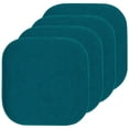 thumbnail image 2 of Sweet Home Collection Chair Cushion Memory Foam Pads Honeycomb Pattern Slip Non Skid Rubber Back Rounded Square 16"" x 16"" Seat Cover 4 Pack Peacock Blue, 2 of 4