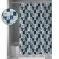thumbnail image 3 of Small Stall Shower Curtain 48x72 Inch Narrow Half Size Blue Floral Bath Curtains Bathroom Decor Botanical Pastoral Plant Check Plaid Waterproof Fabric Shower Curtain Set with Hooks 48 Inch, 3 of 6