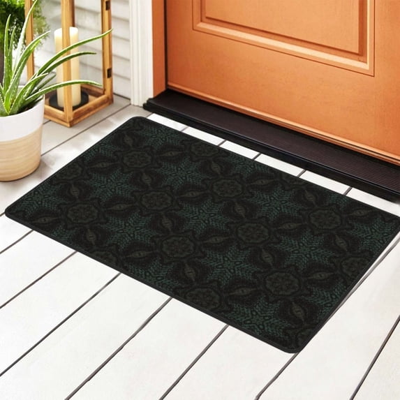 Moroccan Style Flowers Rugs Doormat, Non-Slip Machine Washable Carpets Floor Door Mat , 36" x 24"