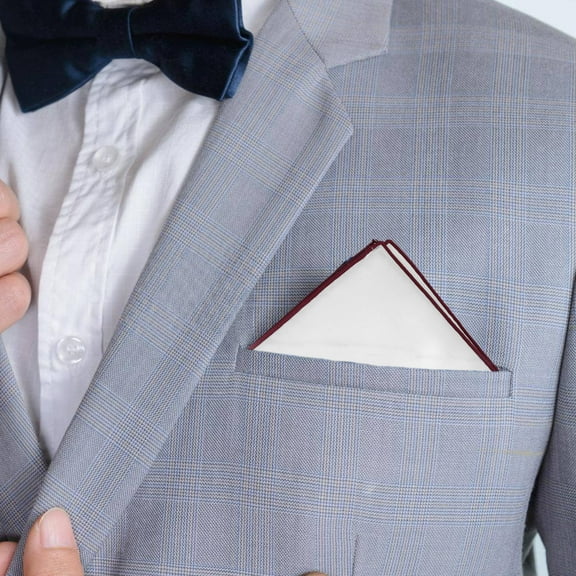 GAXIRE 2-Pack White Cotton Handkerchiefs for Men, Pocket Squares for Business, Formal Wear, Wedding, and Daily Use