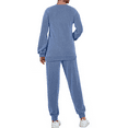 thumbnail image 4 of Fantaslook Two Piece Sets for Women Crewneck Long Sleeve Ribbed Sweatsuits Pullover Lounge Set with Pockets Casual Tracksuit Fall Outfits, 4 of 7